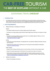 Sustainable Transport Visitor Attraction Checklist cover